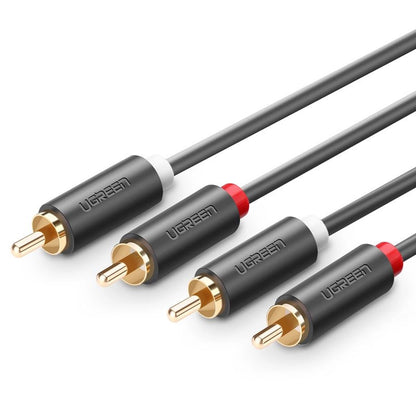 UGREEN AV104 lydkabel, 2 x RCA - 2 x RCA, 2m, Svart