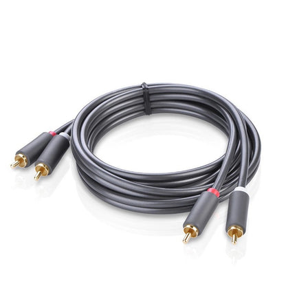 UGREEN AV104 lydkabel, 2 x RCA - 2 x RCA, 2m, Svart