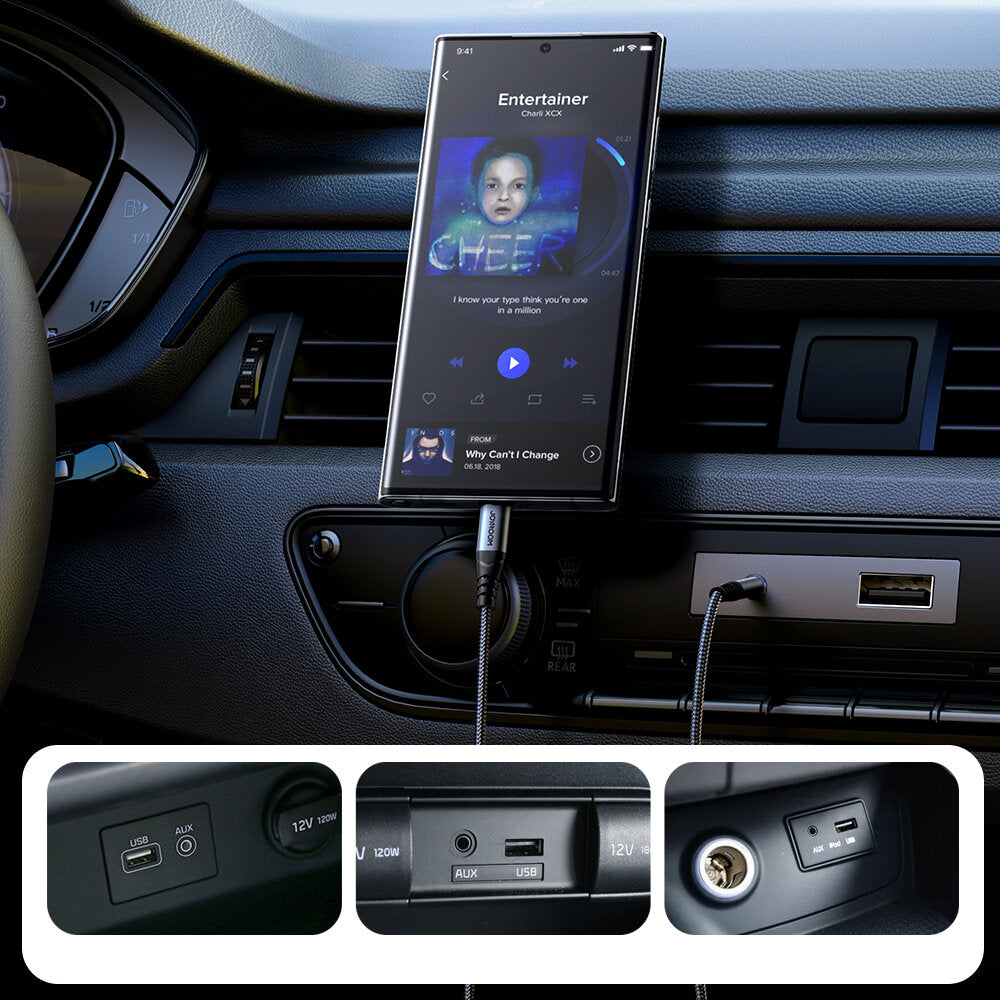 USB-C til 3.5mm lydkabel Joyroom SY-A07, 1.2m, Svart