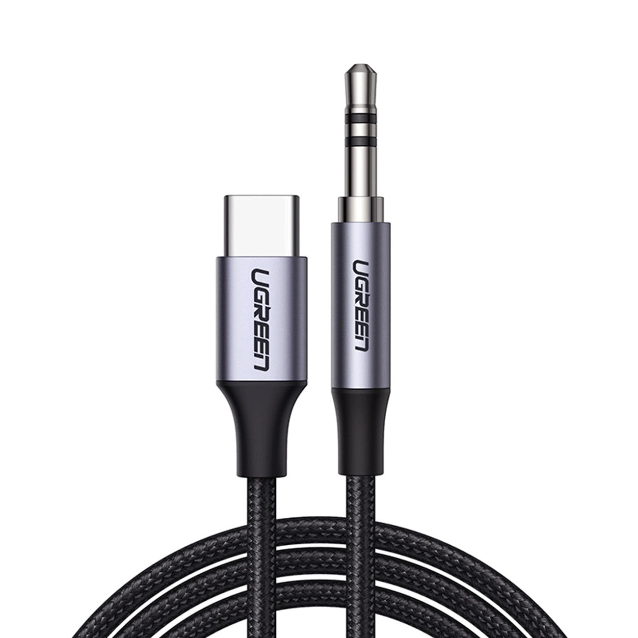 Lydkabel USB-C - 3,5 mm UGREEN AV143, 1 m, grå 