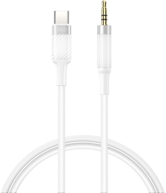 USB-C til 3,5 mm lydkabel XO Design NB-R279B, 1m, Hvit