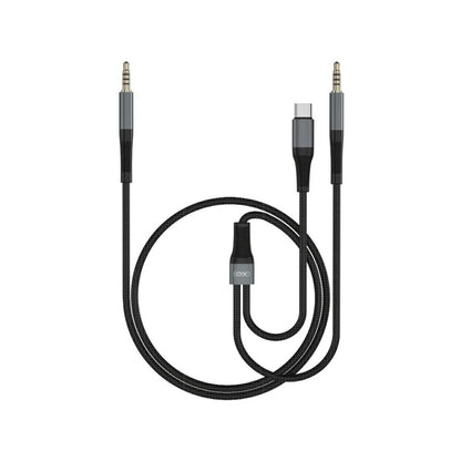 Audio-kabel USB-C / 3.5mm - 3.5mm XO Design NB178B, 1m, Svart