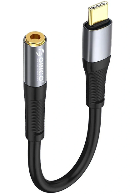 USB-C-lydadapter – 3,5 mm Orico AXC-02, svart