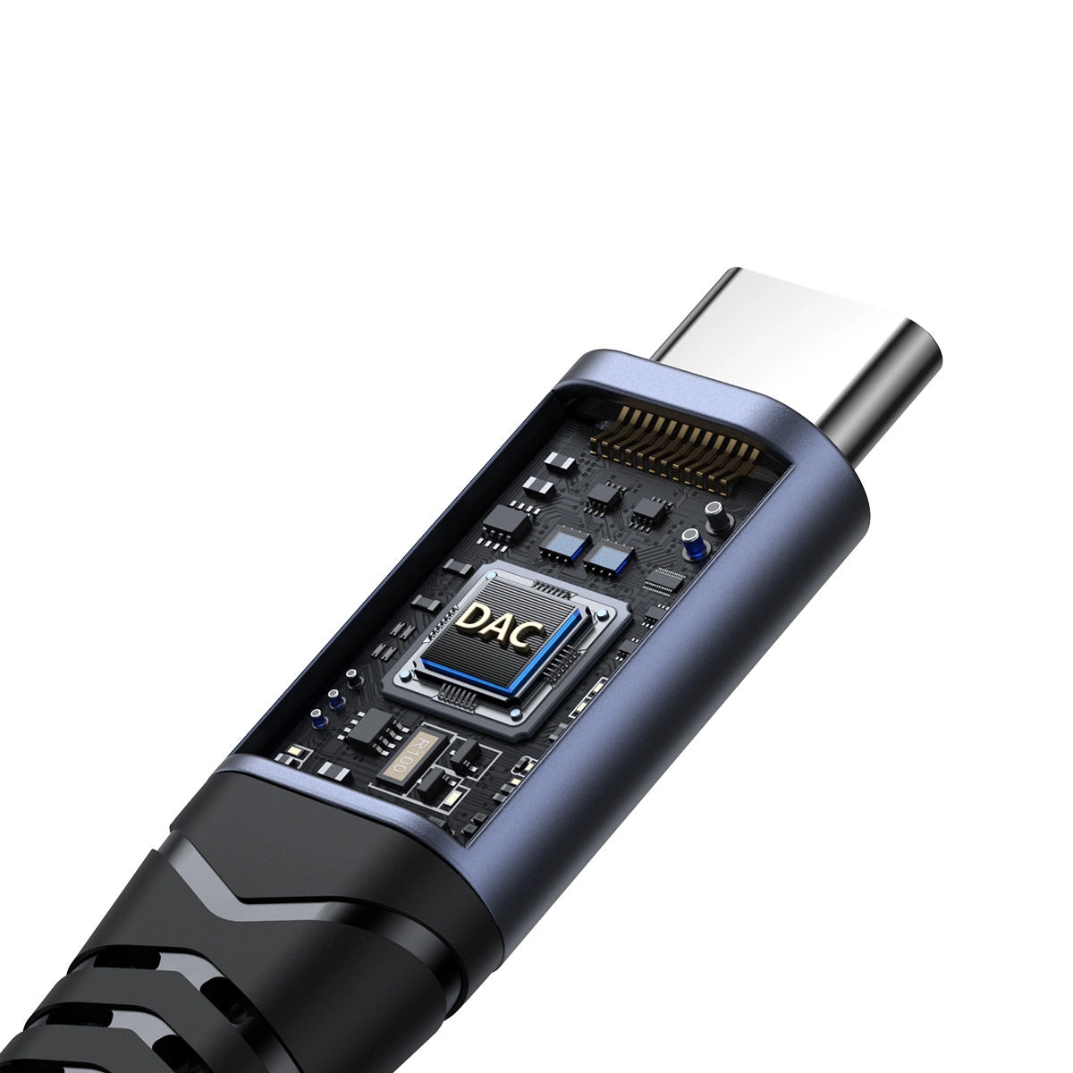 USB-C til 3,5 mm / USB-C Joyroom SY-C02 lydkabel, 0,14 m, Svart