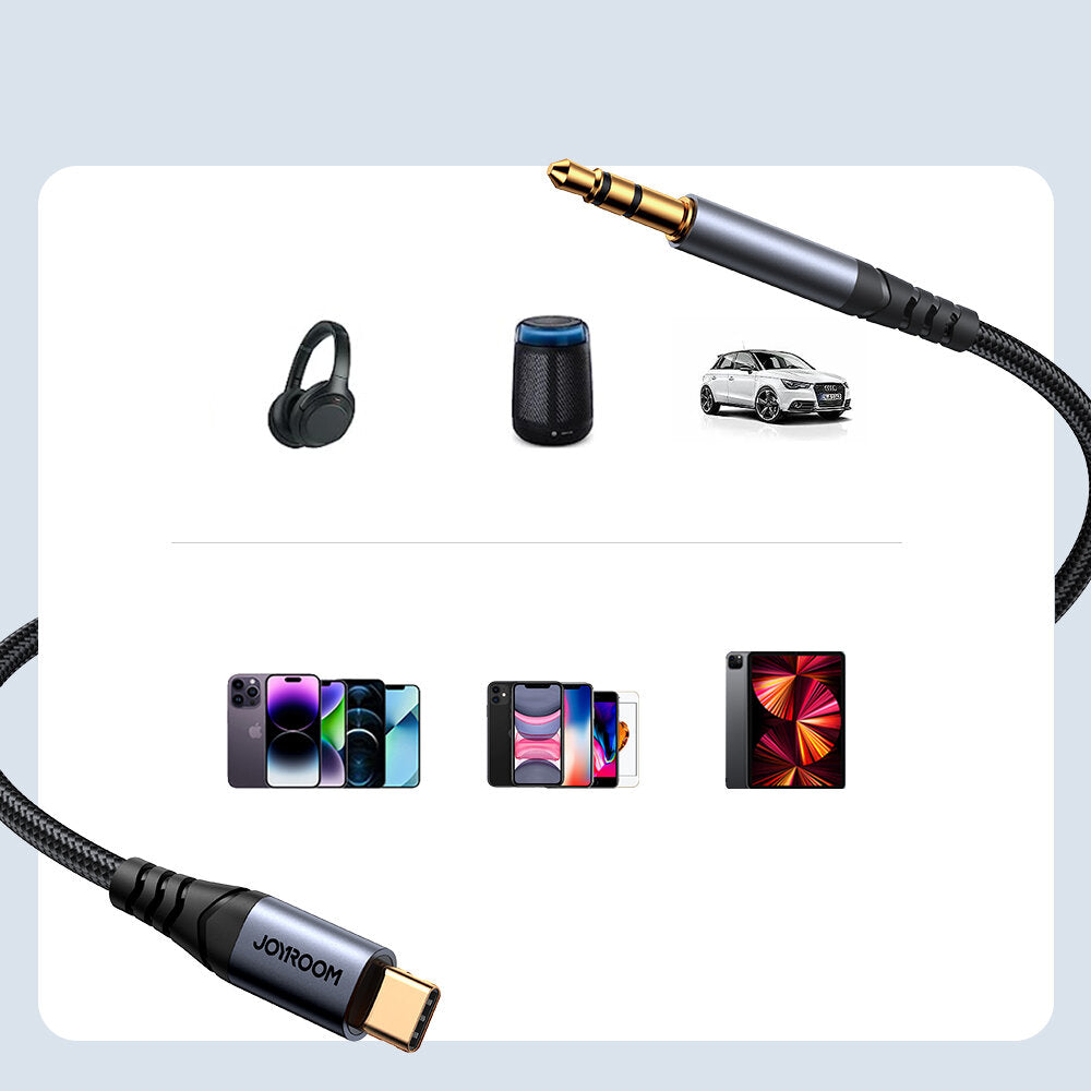 USB-C til 3.5mm lydkabel Joyroom SY-A07, 1.2m, Svart