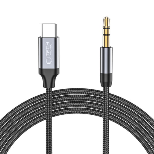 Audio Kabel USB-C - 3.5mm Tech-Protect Ultraboost, 1m, Svart