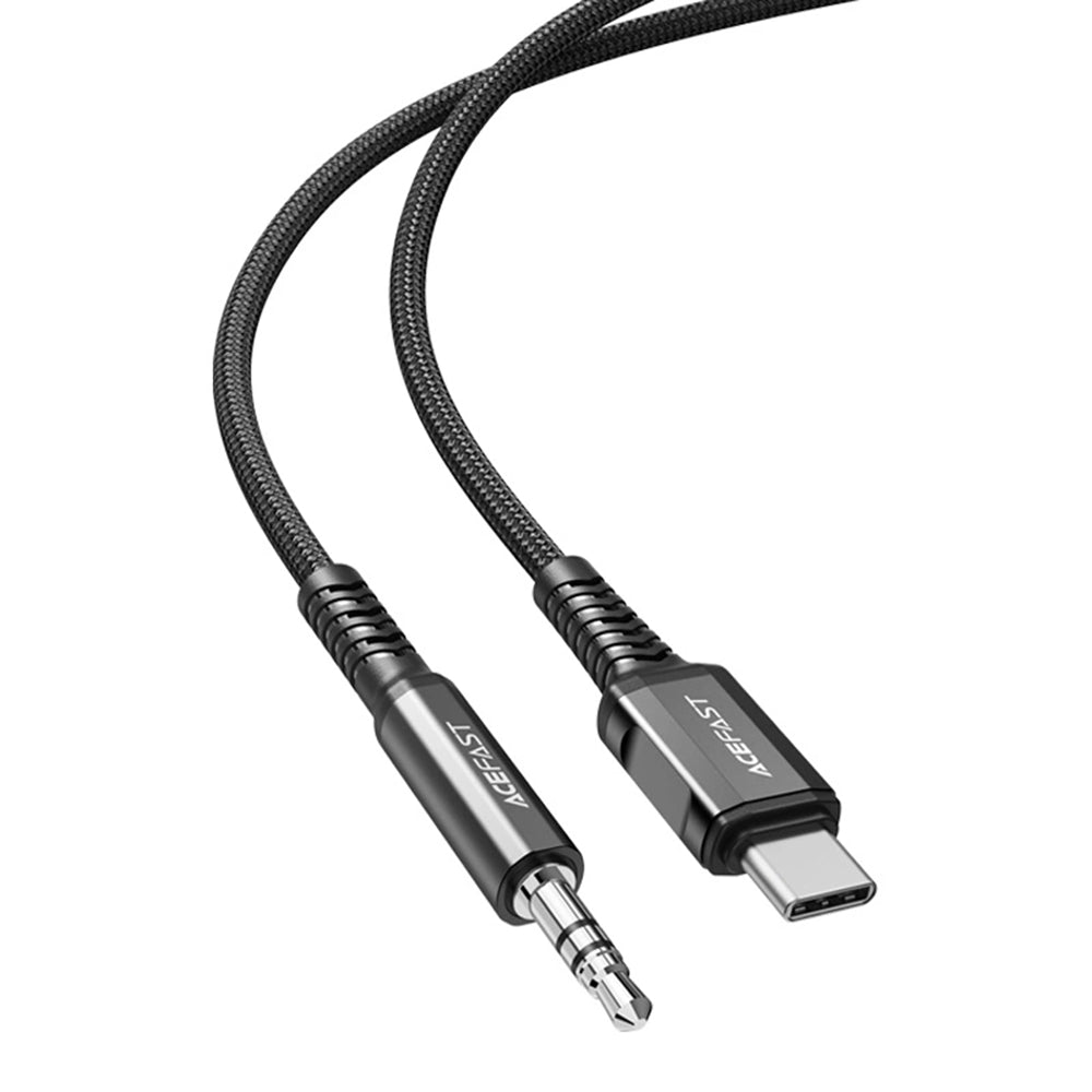 Audio-kabel USB-C - 3.5mm Acefast C1-08, 1.2m, Svart