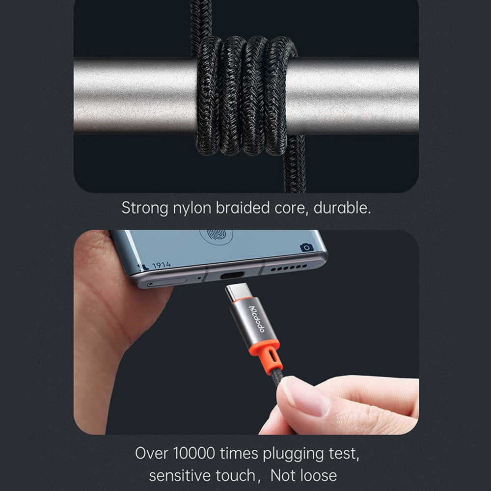 USB-C til 3.5mm McDodo CA-0820 Castle lydkabel, 1.2m, Svart