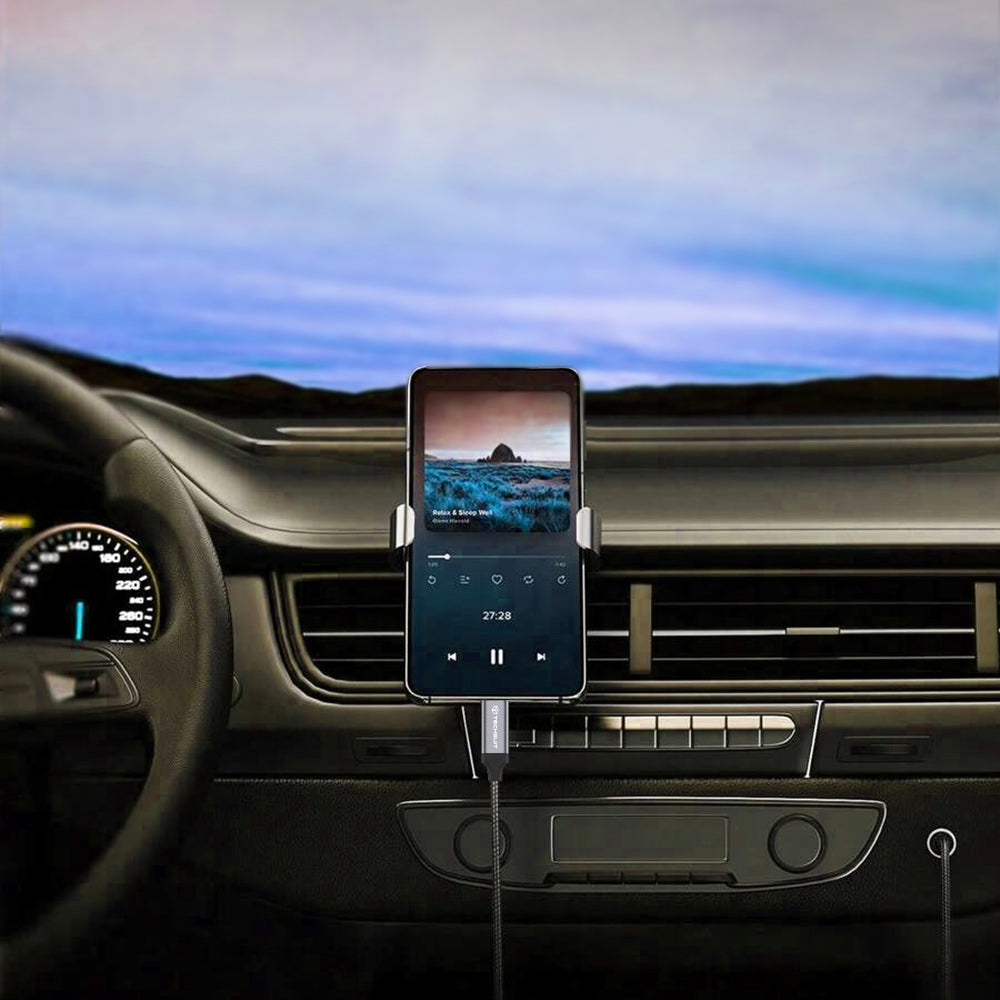 USB-C til 3.5mm lydkabel Techsuit AC11 FuseXound, 0.5m, Grå