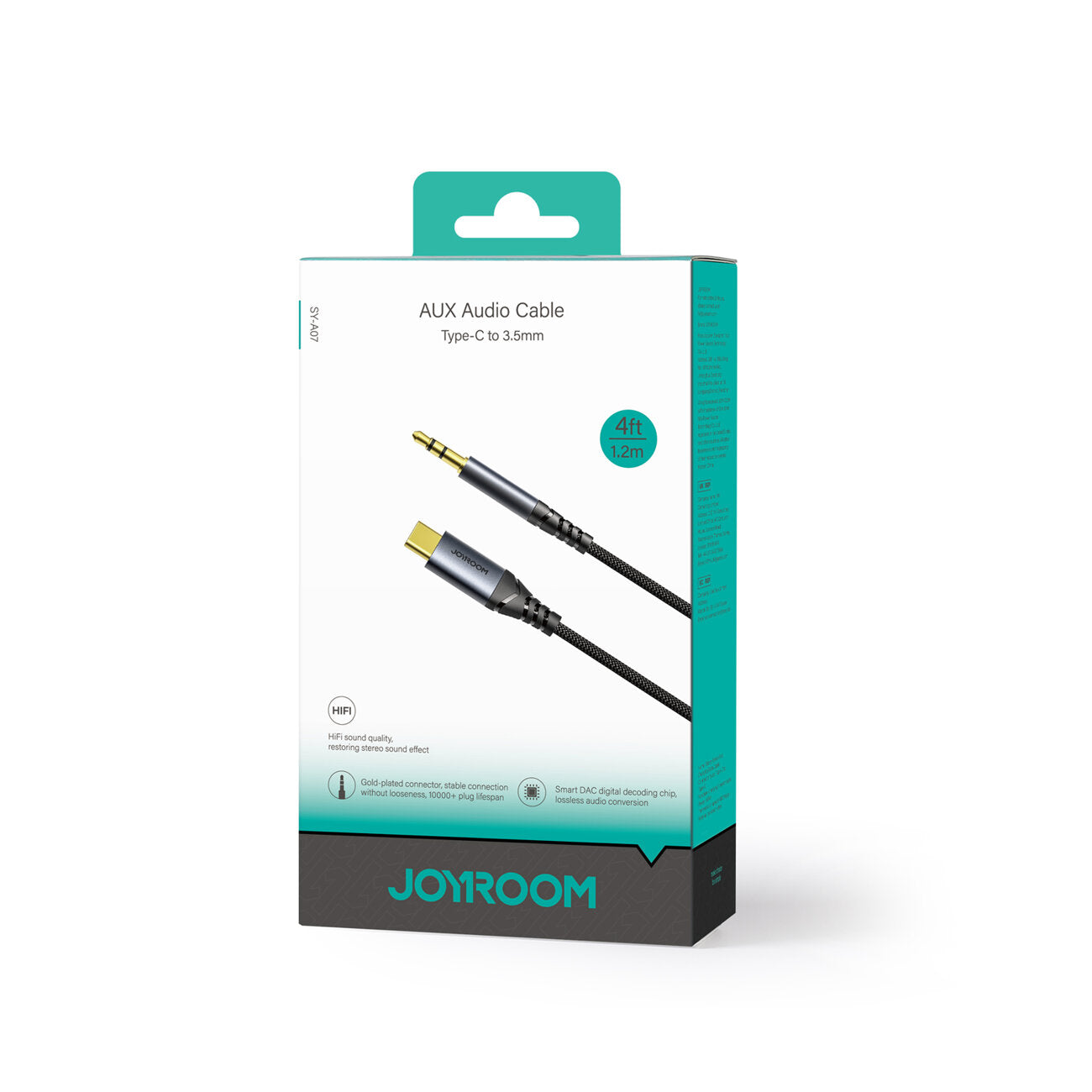 USB-C til 3.5mm lydkabel Joyroom SY-A07, 1.2m, Svart