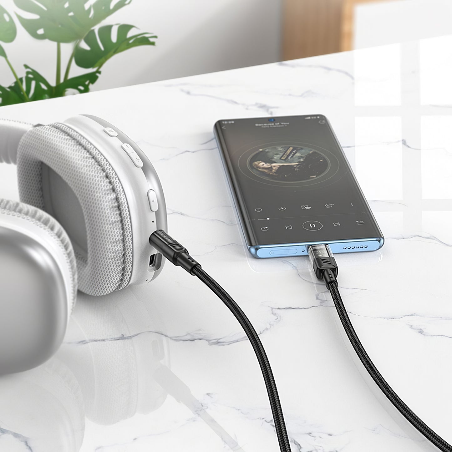 USB-C til 3,5 mm lydkabel HOCO UPA27, 1,2 m, Svart