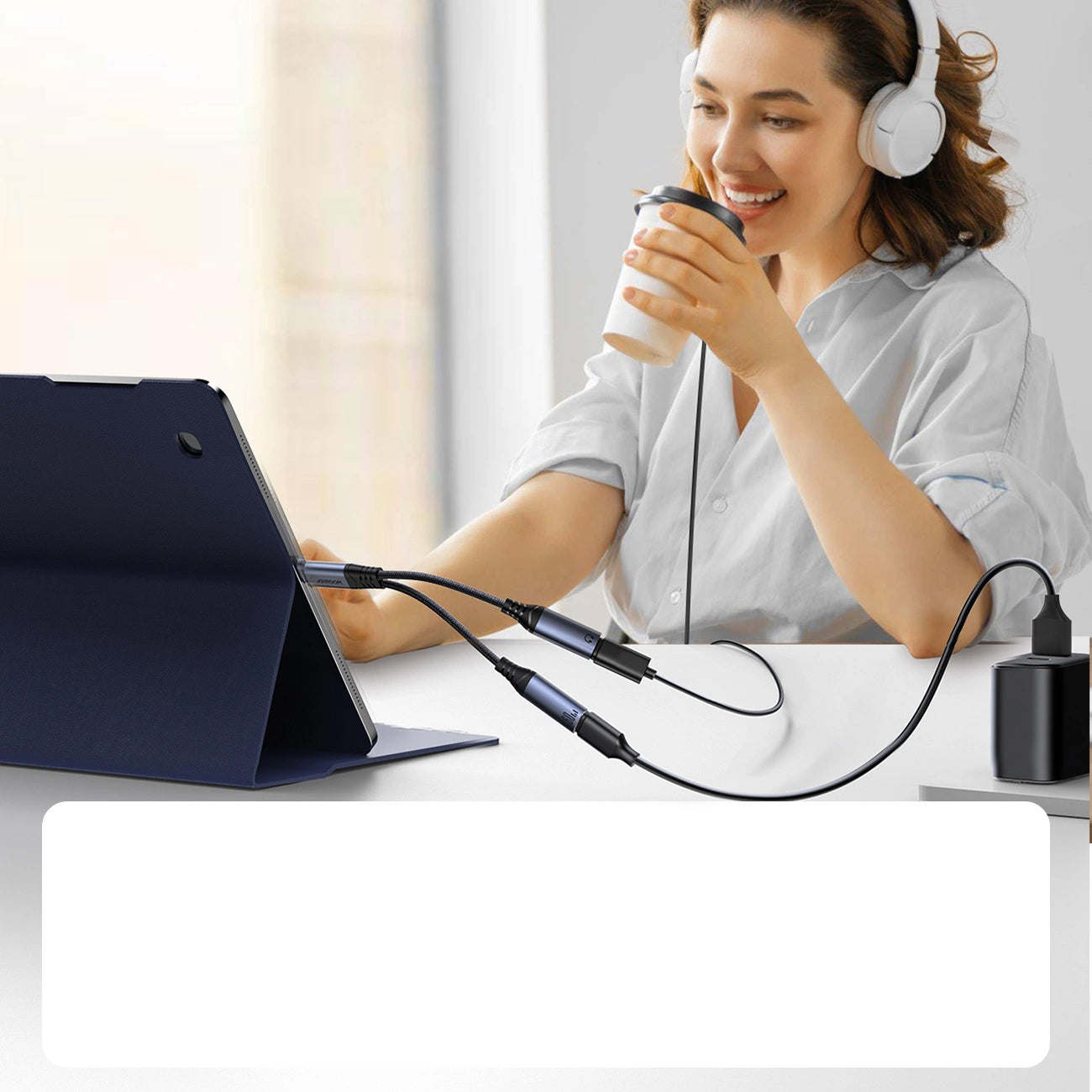 USB-C lydkabel - 2 x USB-C Joyroom SY-C03, 0,14m, Svart