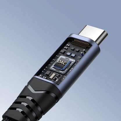 USB-C til 3,5 mm / USB-C Joyroom SY-C02 lydkabel, 0,14 m, Svart