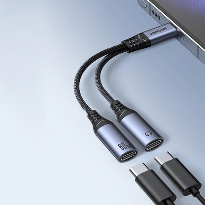 USB-C lydkabel - 2 x USB-C Joyroom SY-C03, 0,14m, Svart