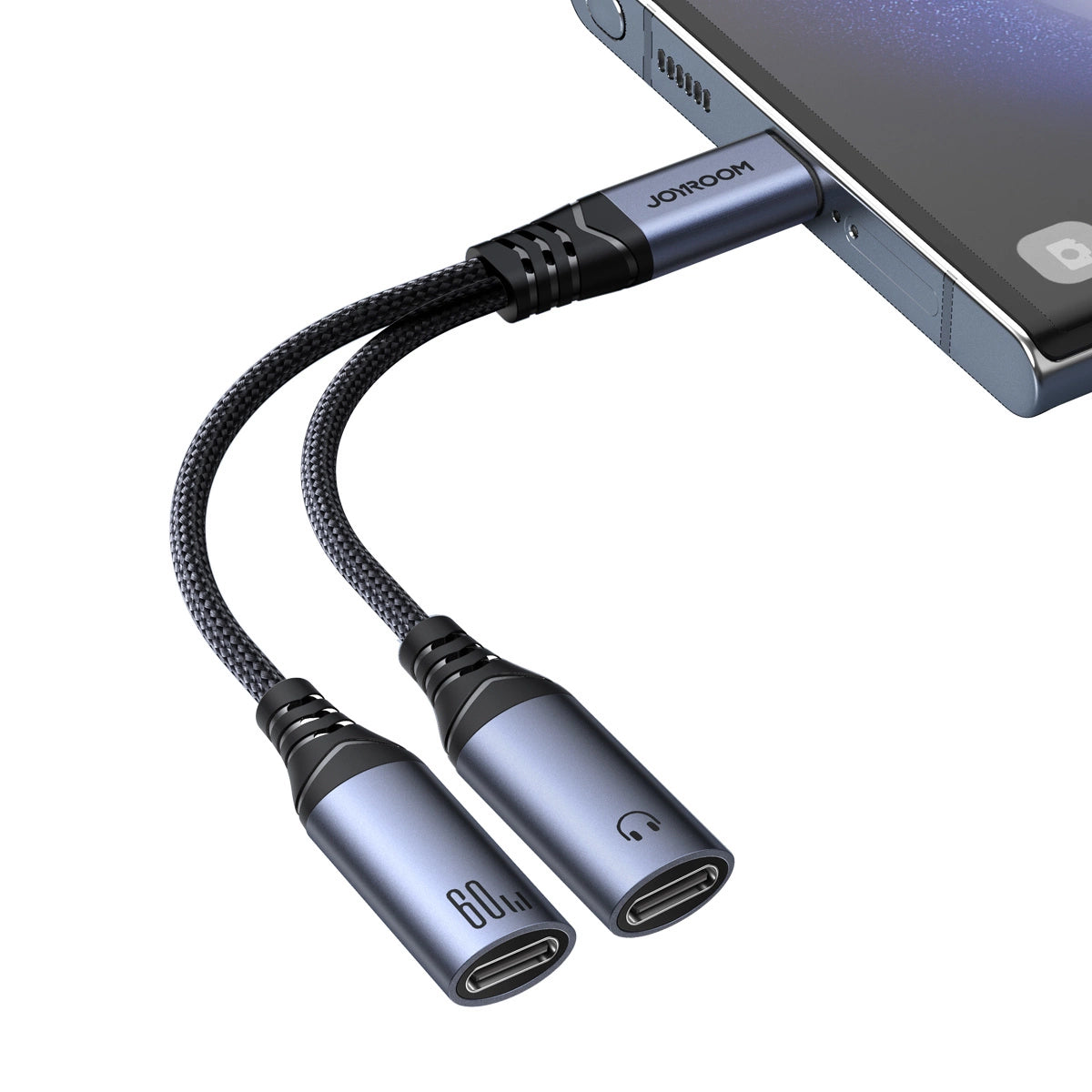 USB-C lydkabel - 2 x USB-C Joyroom SY-C03, 0,14m, Svart