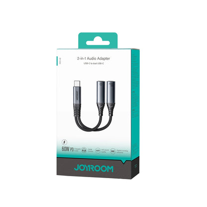 USB-C lydkabel - 2 x USB-C Joyroom SY-C03, 0,14m, Svart