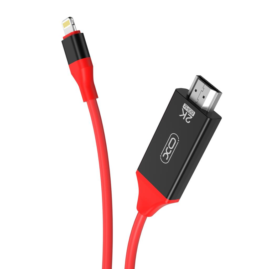 Audio- og videokabel Lightning - HDMI XO Design GB006, 1.8m, Rød