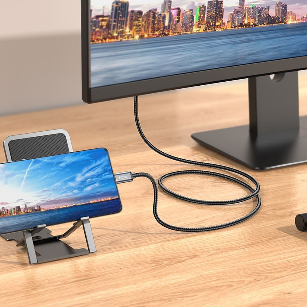 USB-C til HDMI lyd- og videokabel HOCO UA27, 2m, Grå