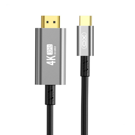 USB-C til HDMI lyd- og videokabel XO Design GB019, 1.8m, Svart