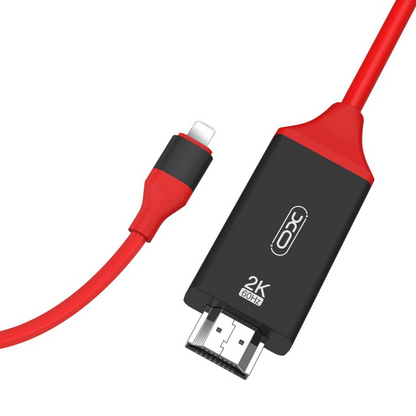Audio- og videokabel Lightning - HDMI XO Design GB006, 1.8m, Rød
