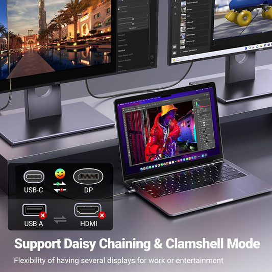 USB-C lyd- og videokabel - DisplayPort UGREEN CM556 (25157), 1m, grå