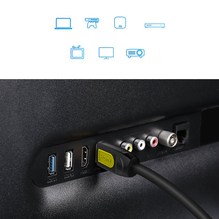 Videokabel UGREEN HD101, HDMI - HDMI, 4K, 1m, Svart