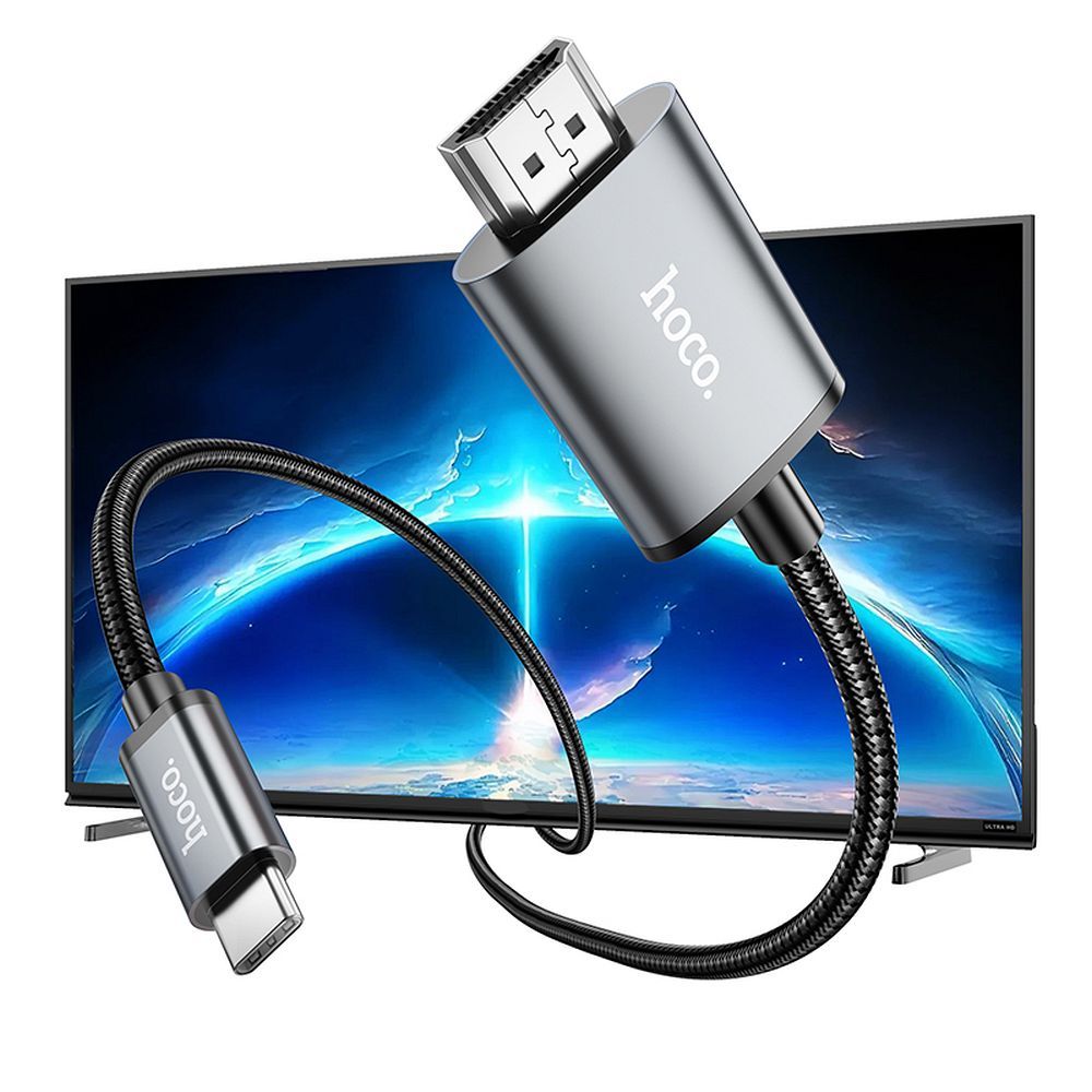 USB-C til HDMI lyd- og videokabel HOCO UA27, 2m, Grå