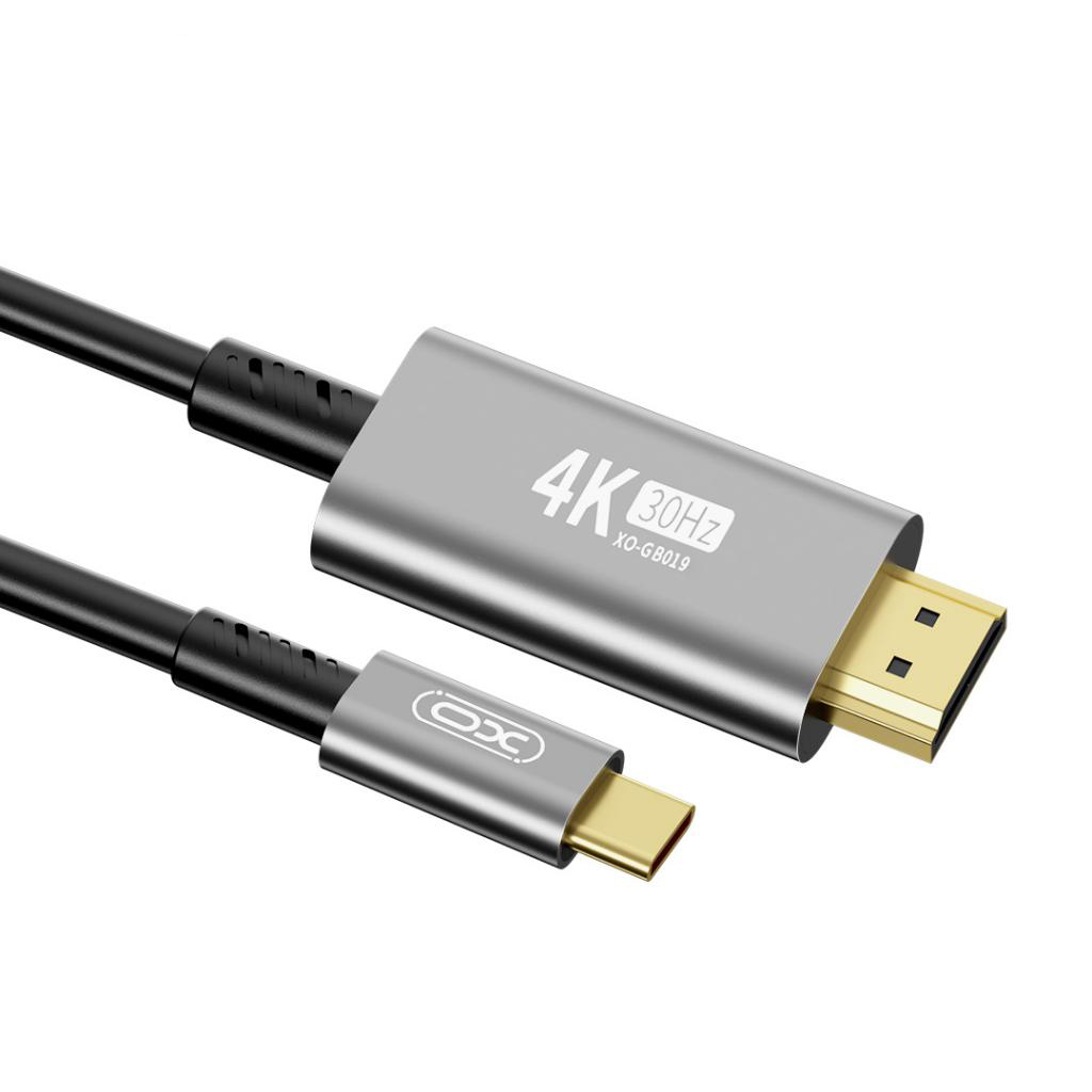 USB-C til HDMI lyd- og videokabel XO Design GB019, 1.8m, Svart