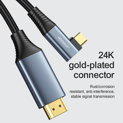 Audio- og videokabel USB-C - HDMI Joyroom SY-20C1 Angled, 2m, Grå