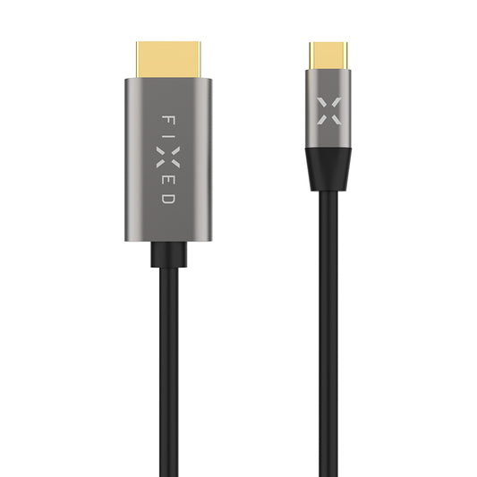 Audio- og videokabel USB-C - HDMI fast, 2m, grå
