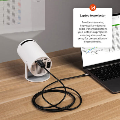 Audio- og videokabel USB-C - HDMI fast, 2m, grå