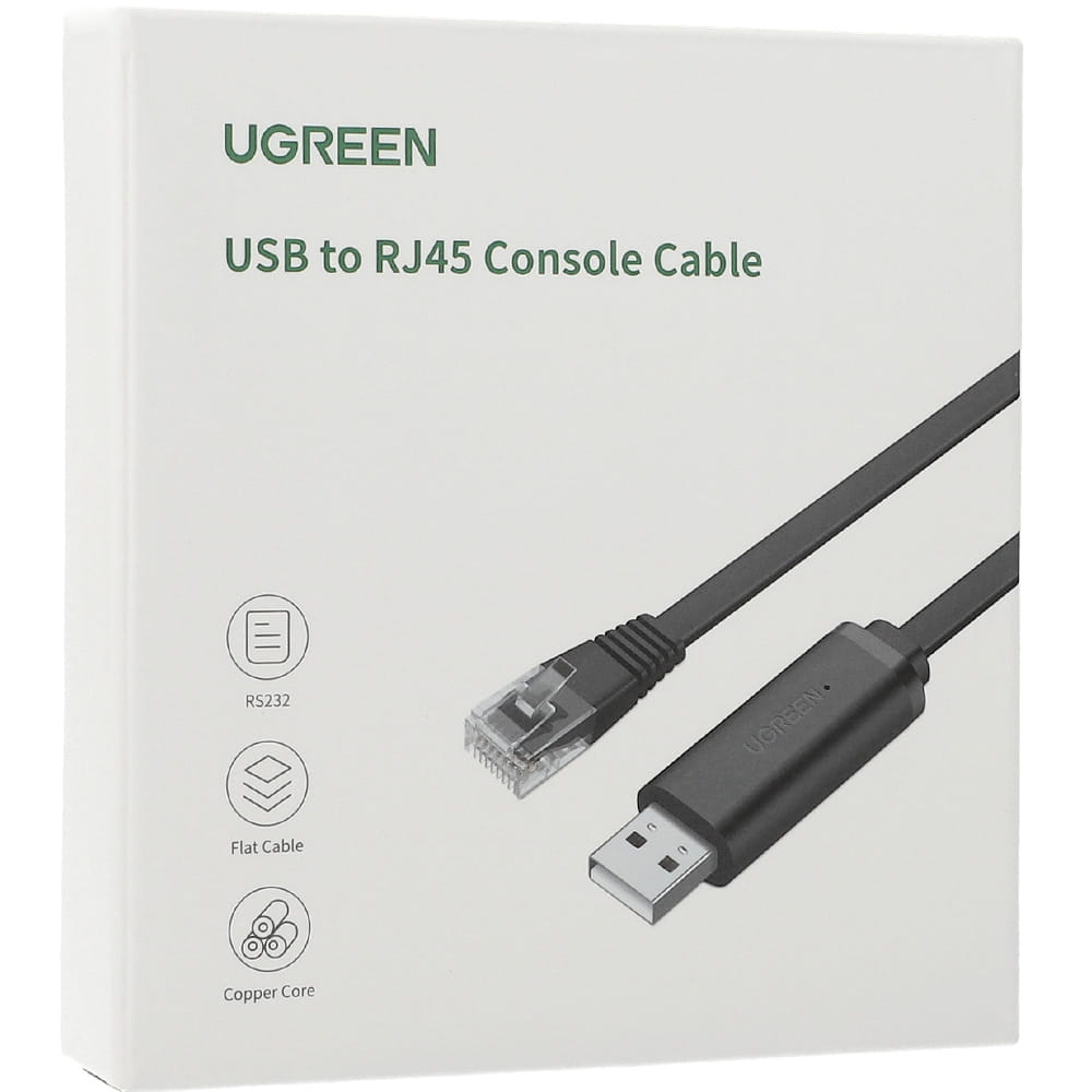 UGREEN CM204 USB-konsollkabel, RJ45, 3m, Svart