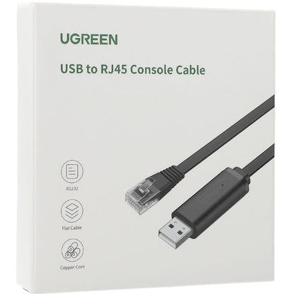 UGREEN CM204 USB-konsollkabel, RJ45, 3m, Svart