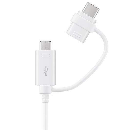 Data- og ladekabel USB-A - USB-C / microUSB Samsung Combo 2in1, 18W, 1,5 m, hvit EP-DG930DWEGWWW
