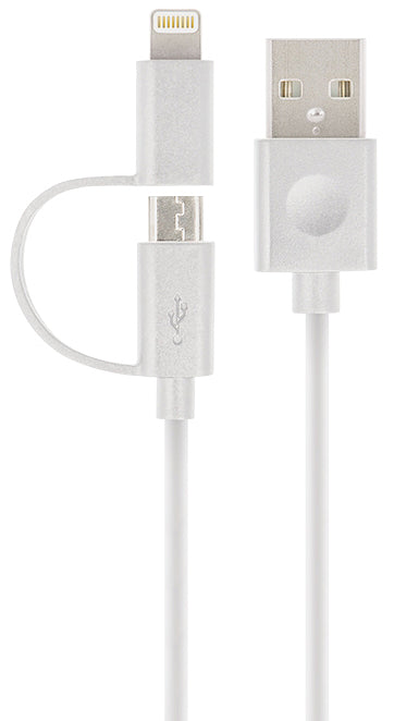 Forever MFi 2in1 USB-A - Lightning / microUSB Forever MFi 2in1, 18W, 1m, hvit