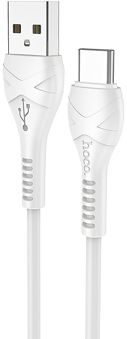 Data- og ladekabel USB-A - USB-C HOCO X37, 18W, 1m, Hvit