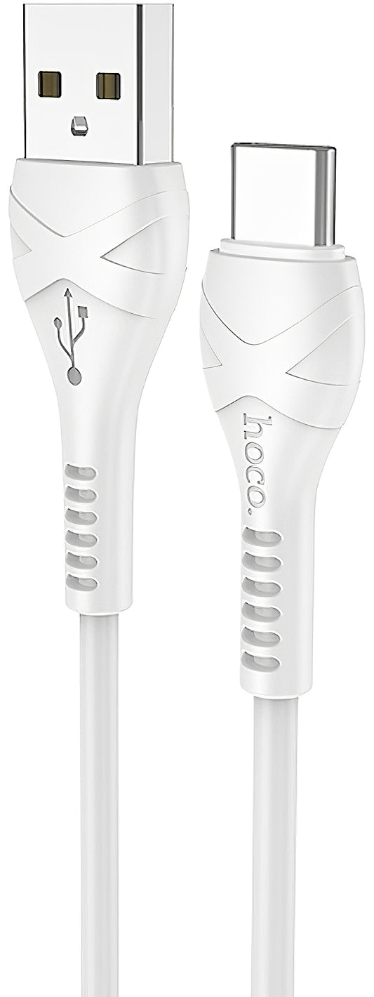 Data- og ladekabel USB-A - USB-C HOCO X37, 18W, 1m, Hvit