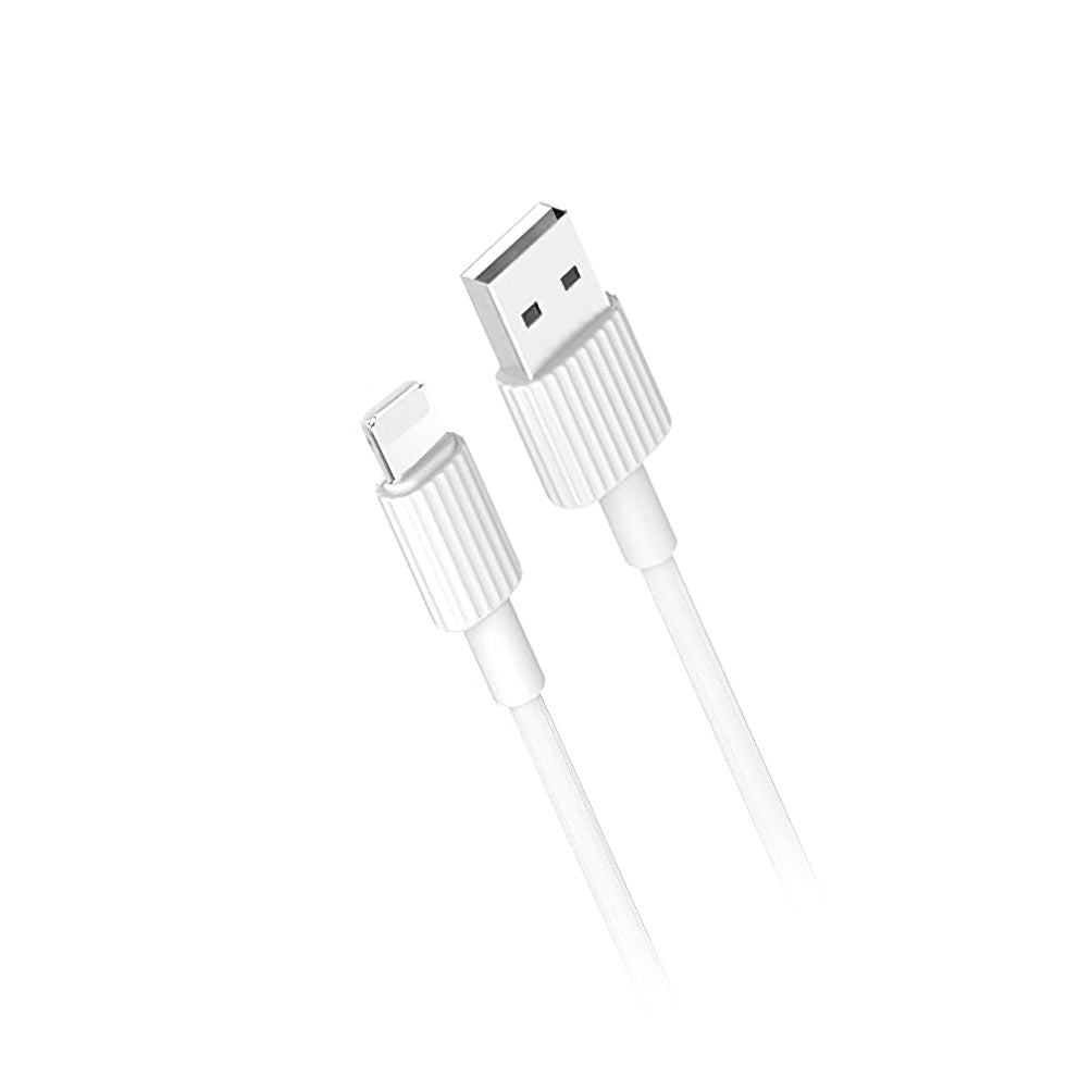 USB-A - Lightning Data og Ladekabel XO Design NB156, 18W, 1m, Hvit
