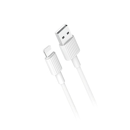 USB-A - Lightning Data og Ladekabel XO Design NB156, 18W, 1m, Hvit