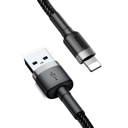 USB-A - Lightning Baseus Cafule data- og ladekabel, 18W, 3m, Grå CALKLF-RG1