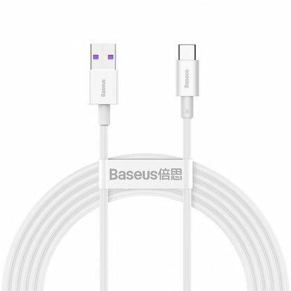 Data- og ladekabel USB-A - USB-C Baseus Superior Series, 66 W, 2 m, hvit CATYS-A02