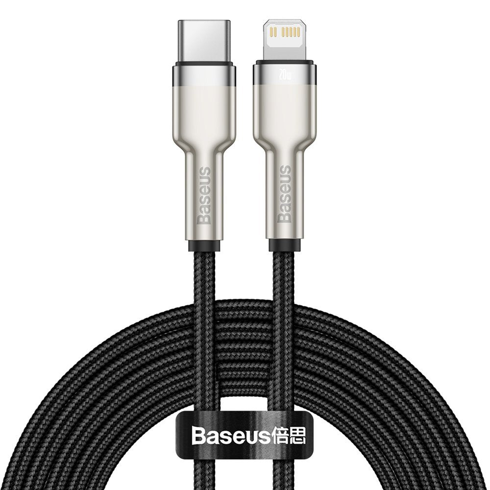 USB-C til Lightning Baseus Cafule Metal Series, 20W, 2m, Svart CATLJK-B01