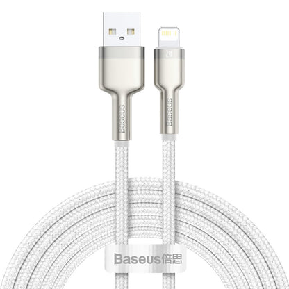 USB-A - Lightning Baseus Cafule Metal Series data- og ladekabel, 18W, 2m, Hvit CALJK-B02