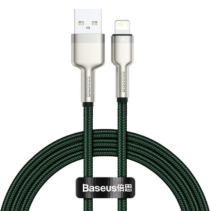 USB-A - Lightning Baseus Cafule Metal Series data- og ladekabel, 18W, 1m, Grønn CALJK-A06