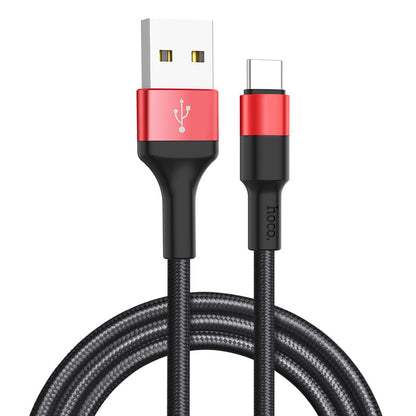 USB-A til USB-C data- og ladekabel HOCO X26 Xpress, 18W, 1m, Svart Rød