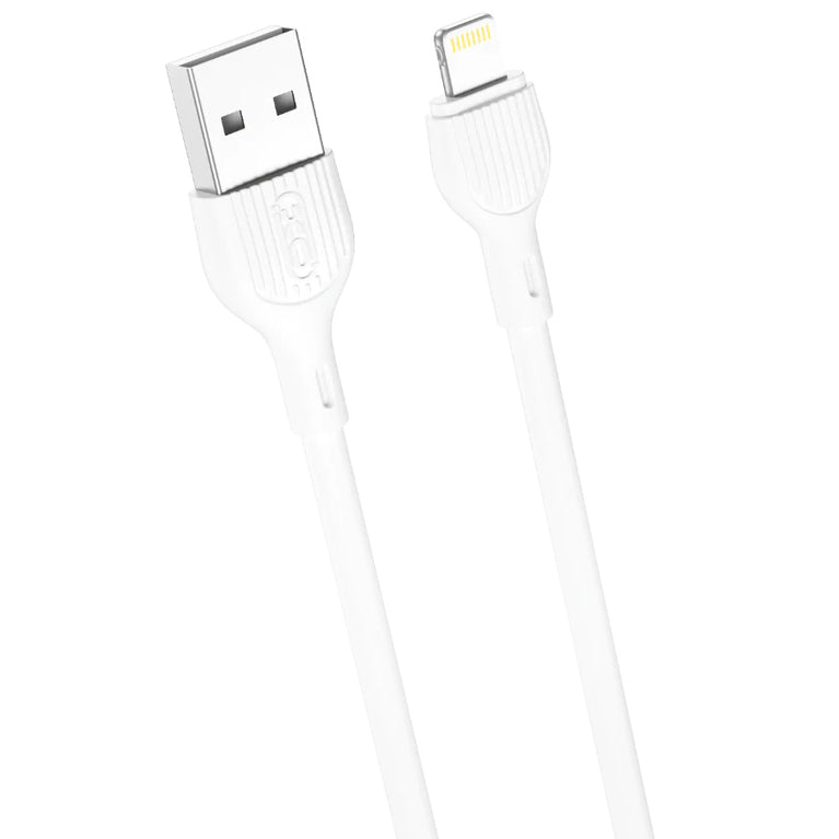 USB-A - Lightning Data og Ladekabel XO Design NB200, 10W, 1m, Hvit