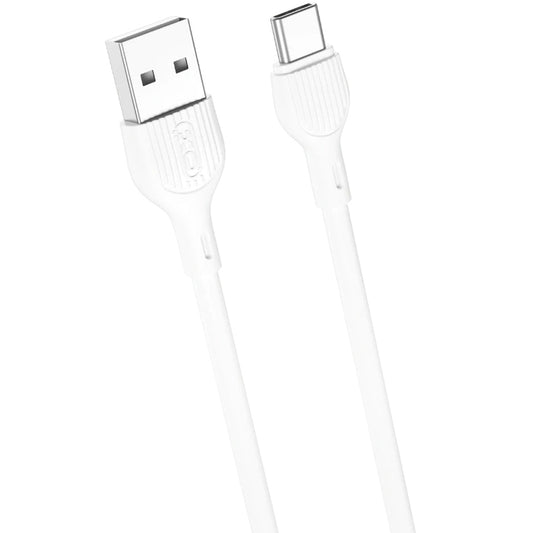 Data- og ladekabel USB-A - USB-C XO Design NB200, 10W, 1m, Hvit