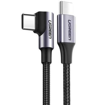 USB-C data- og ladekabel - USB-C UGREEN US255 USB-C vinklet, 60 W, 2 m, grå