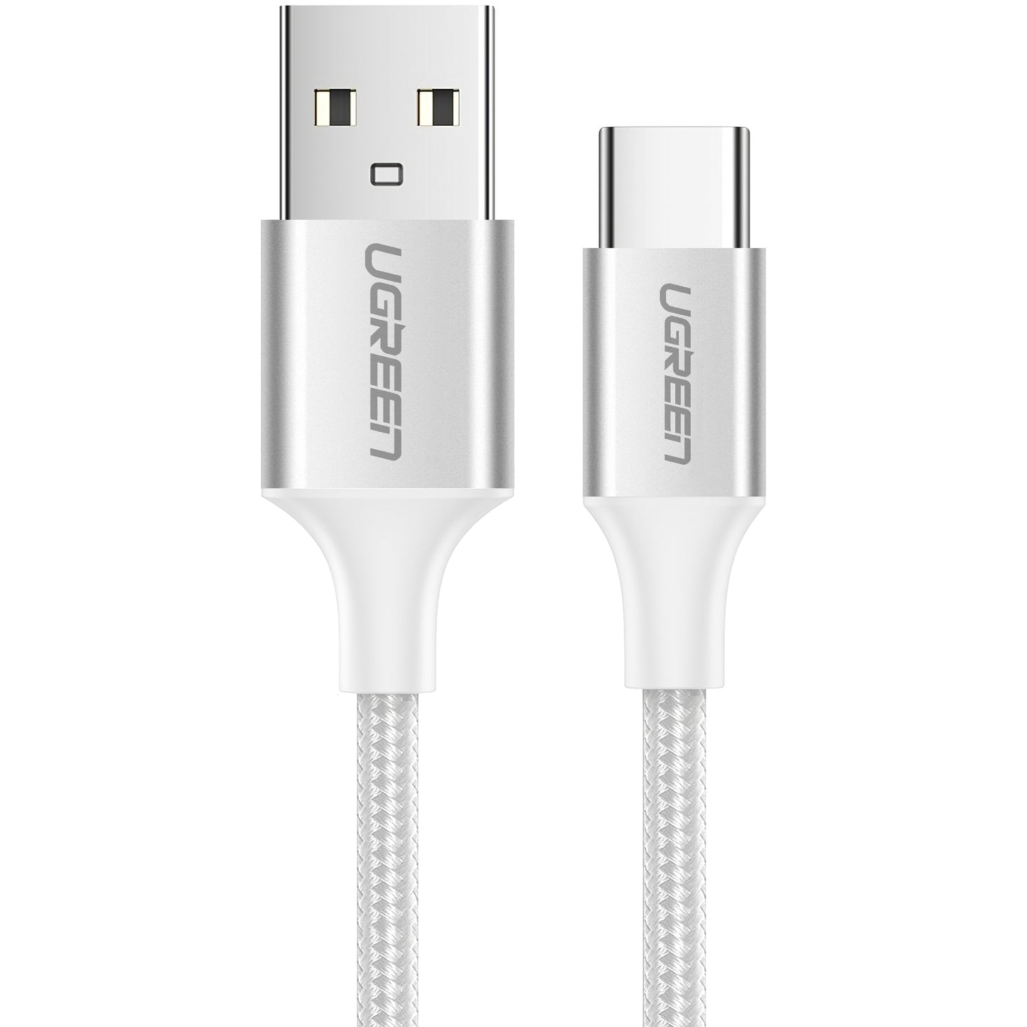 USB-A - USB-C UGREEN US288 data- og ladekabel, 18W, 2m, Hvit