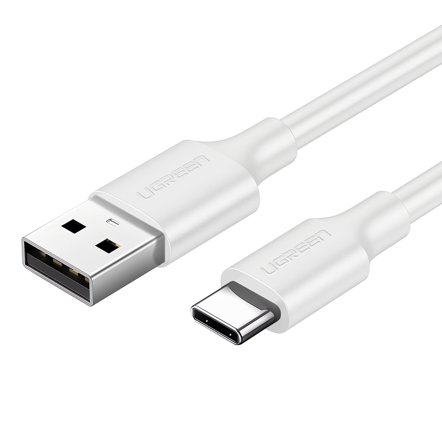 USB-A til USB-C data- og ladekabel UGREEN US287, 18W, 1.5m, Hvit